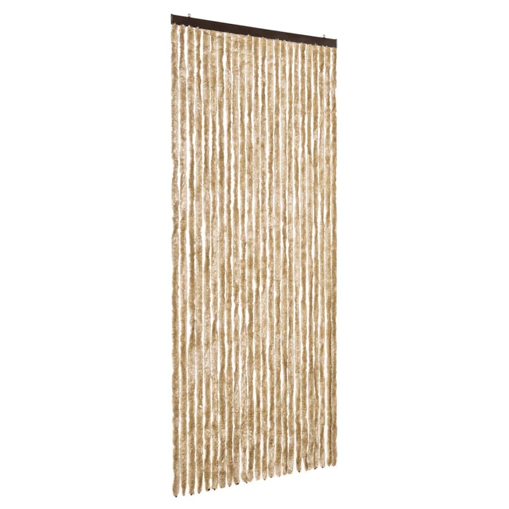vidaXL Insect Curtain Removable Mosquito Fly Bug Door Net Guard Protection Screen Mesh Blind Pelmet Beige 100x220cm Chenille โ image 1