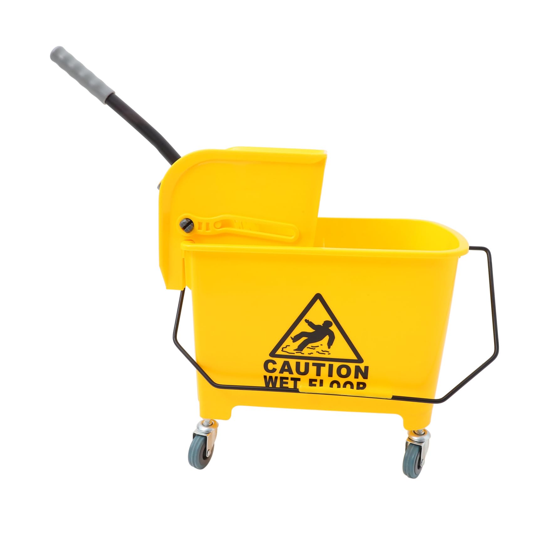 Cubo de Fregar con Ruedas y Escurridor Lateral Plástico Resistente Mango Ergonómico Uso Comercial y Doméstico para Limpieza con Trapeador Color Aleatorio Color Aleatorio