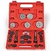 TecTake Dispositif de Remise à zéro Coffret Repousse-Piston pour étrier de Frein Set 22 pièces avec 2 bobines avec Mallette en Rouge