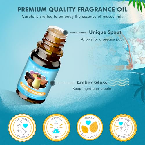 Wuseony Summer Fragrance Oils Set, Premium Essential Oils For Diffuser, Natural Aromatherapy Oils For Soap Candle Making - Ocean Breeze, Coconut, Pina Colada, Watermelon, Vanilla Ice Cream thumb #4