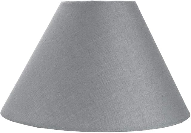 Traditional 8" Grey Cotton Coolie Lampshade Suitable for Table Lamp or Pendant by Happy Homewares
