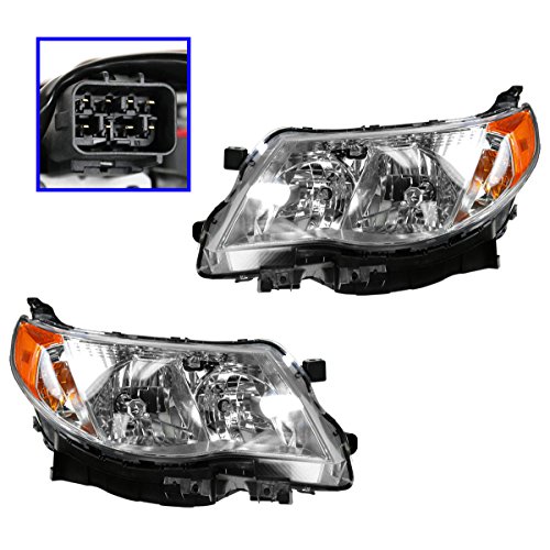 Image of TRQ Headlight Assembly Set SU2502132 SU2503132 Compatible with 2009-2013 Subaru Forester