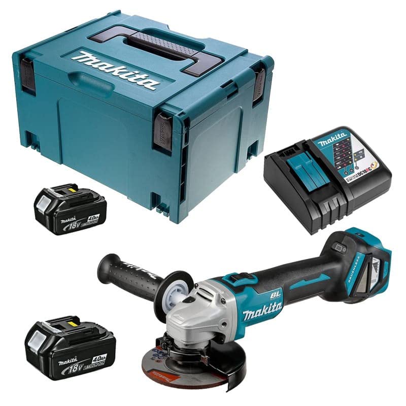 Makita DGA511RMJ Winkelschleifer, 18 V, 125 mm BL (2 x 4,0 Ah)