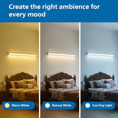 Image of Philips 30W 3-in-1 Colour Changing LED Batten 3.6 Ft | CCT Mood Lighting (Cool White /Neutral White /Warm White) | Bright & Energy Efficient Tube Light for Bedroom, Hall & Office | Pack of 4