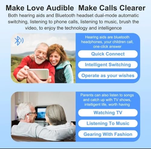 Image of Rechargeable Wireless CIC Digital Hearing Aid Machine for Old Age with Auto Noise, 4 Channels, 5 Volume Controls,(Both Ears,White)