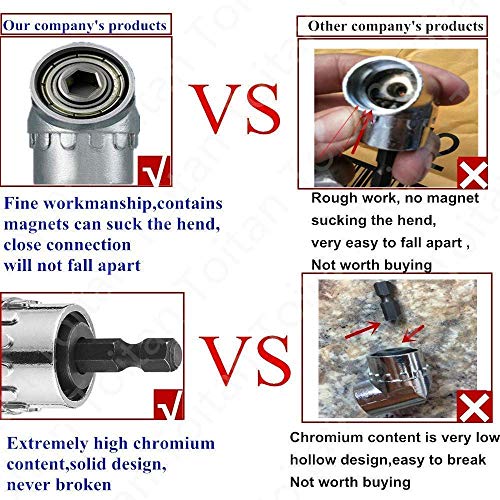 3/8 Driver For Drill,Power Nut Driver Set,1/2 Impact Sockets,Hex Impact Bits,1/2 Driver Socket Set,Right Angle Screwdriver Set Drill Socket+1/4