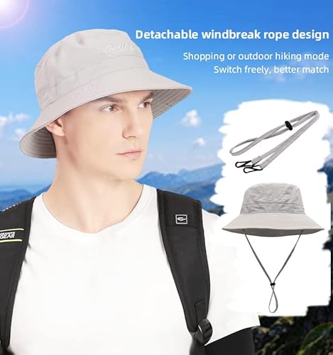 Summer Quick-Dry Bucket Hats For Men And Women Upf50+ Outdoor Sun Hat Uv Protection Beach Hat Khaki #TOP3