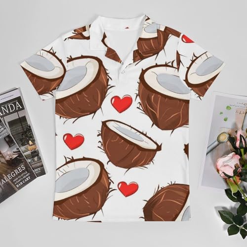 Boys' Classic Polo Shirts Short Sleeve Moisture-Wicking Golf & Tennis Shirts for Youth Teens Cute Coconut3