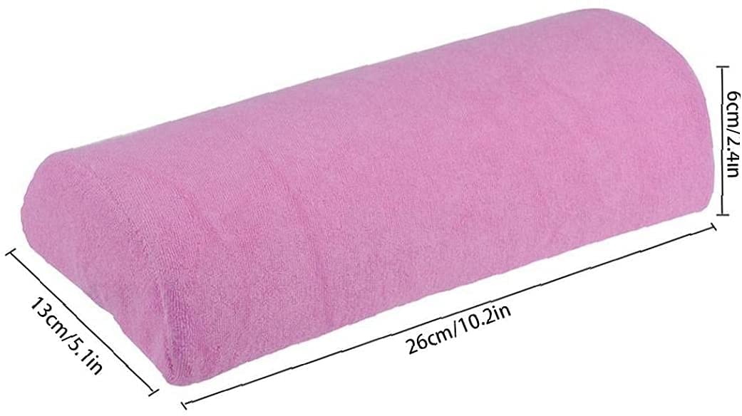 U-K Cuscino per mani per nail art, morbido cuscino in spugna - Set da tavolo per nail art - Supporto per bracciolo rimovibile, lavabile, supporto per manicure, trucchi (rosa) design carino