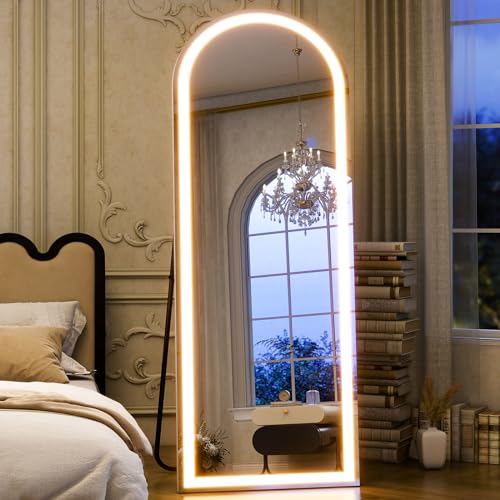 GLSLAND Arched LED Full Length Mirror 64" x 21" Full Body Mirror with