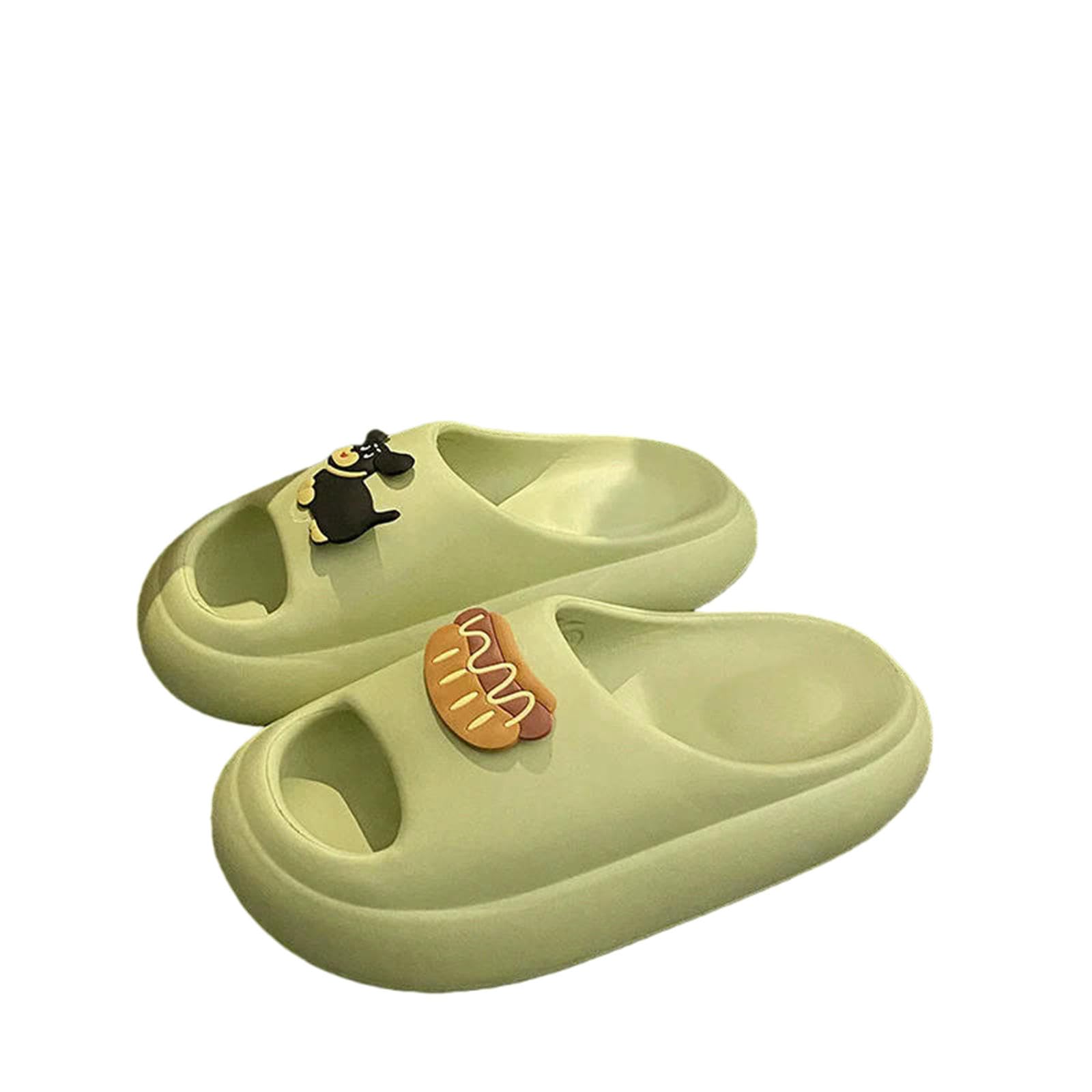 Gyios Summer Slippers Cute Eva 'cloud Comfort' - Unisex Slides, Anti-slip & Odor-proof Thick Sole Sandals For Home Beach-light Green-38-39