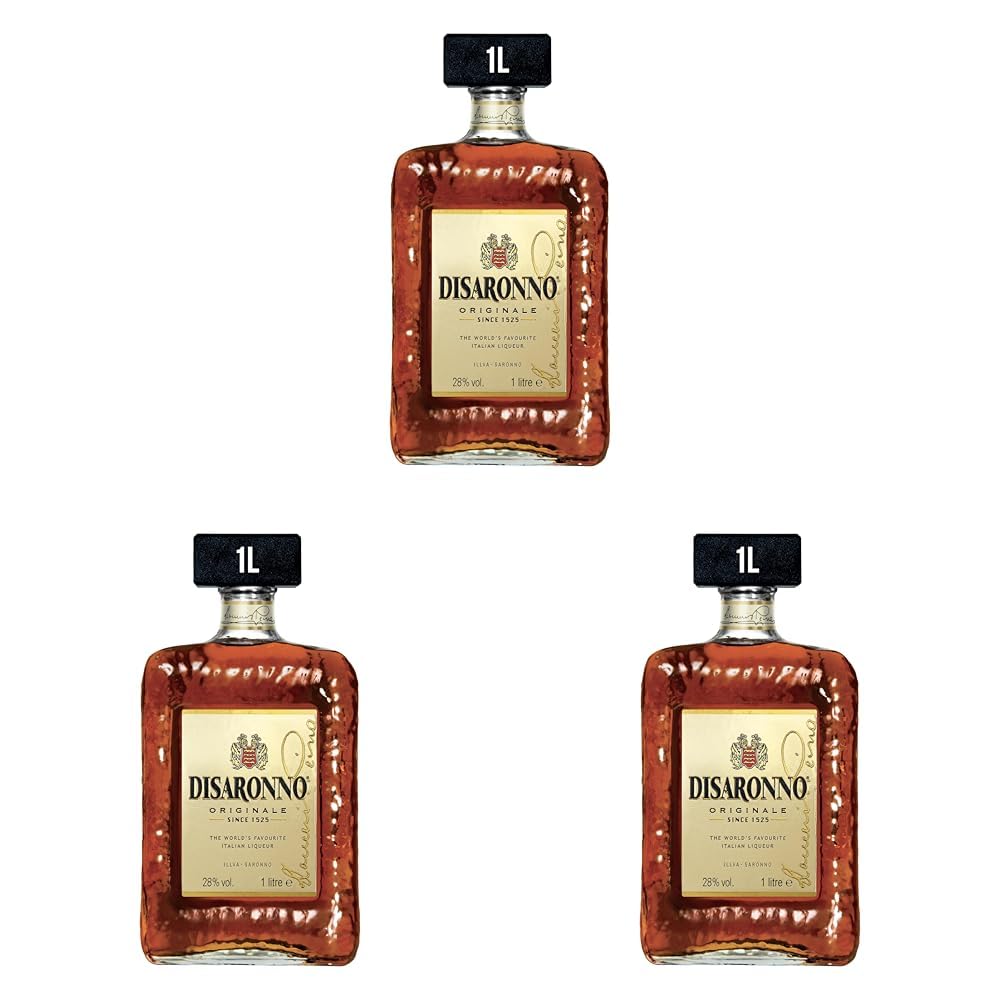 DISARONNO Originale (1 x 1000 ml) – italienischer Amaretto Likör mit süßem, fruchtigem Aroma nach Bittermandel und Vanille – ideal für Cocktails, Longdrinks, auf Eis oder pur – 28% Alk.