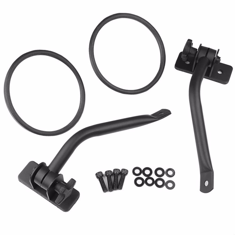 thumbnail: Buitenspiegelunit Voor Jeep Wrangler 1997-2018 TJ JK JKU - Rechthoekige Zijspiegel, Zwart, Vervanging Deur-off Mirror