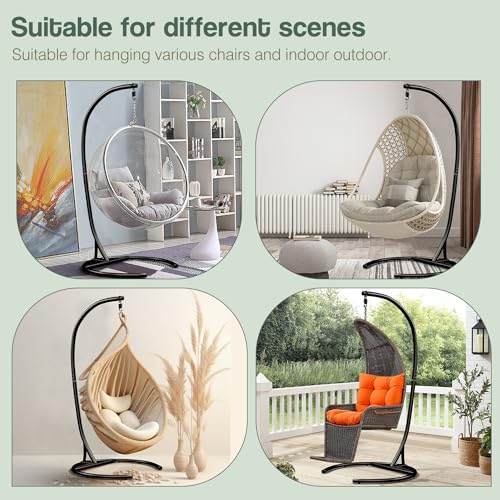 Yeefy 901 Hammock Stand Only Max 300Lbs Hammock Chair Stand Only Heavy Duty Hanging Chair Stand Only 360 Degree Rotation C Stand Frame thumb #5