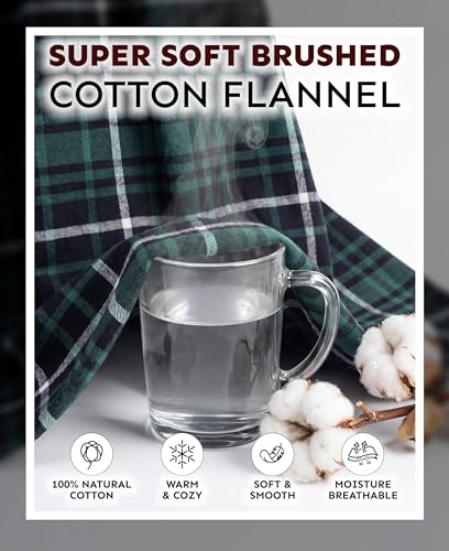Image of Andrew Scott Mens 2 Pack Long Sleep -Sauna Robe / 100% Cotton Flannel Brush Warm Bathrobe