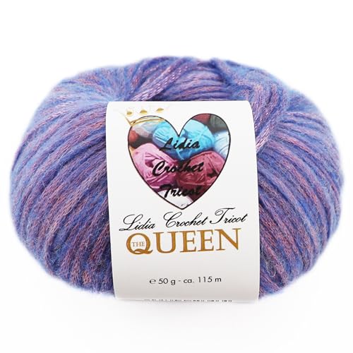 The Queen- hilo de lana fantasía, lana merino, hilo de lana brillante, hilo de tejer, hilo de ganchillo (50 gr/ovillo ; 16 colores) (empresa española/envío desde España) (15)