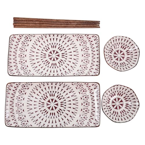Set de platos para sushi de cerámica estilo japonés miniatura 1