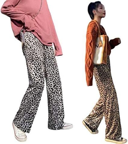Amazon | ヒョウ柄パンツ ワイドパンツ レオパード柄 2色