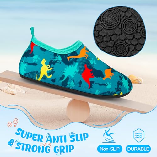 Image of Kids Boys Girls Swim Water Shoes, Toddler Kids Swim Water Shoes Non-Slip Quick Dry Beach Shoes,Barefoot Sports Shoes Aqua Socks for Beach Outdoor Sports
