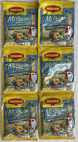 Maggi - Consome de Pollo Maggi 225 g o en 10 g Paquete, Mi Sazon en 10 g Paquete Chicken Bouillion Powder (Mi Sazon Consome de Pollo 10 g packet - 6 ea, Consome de Pollo)