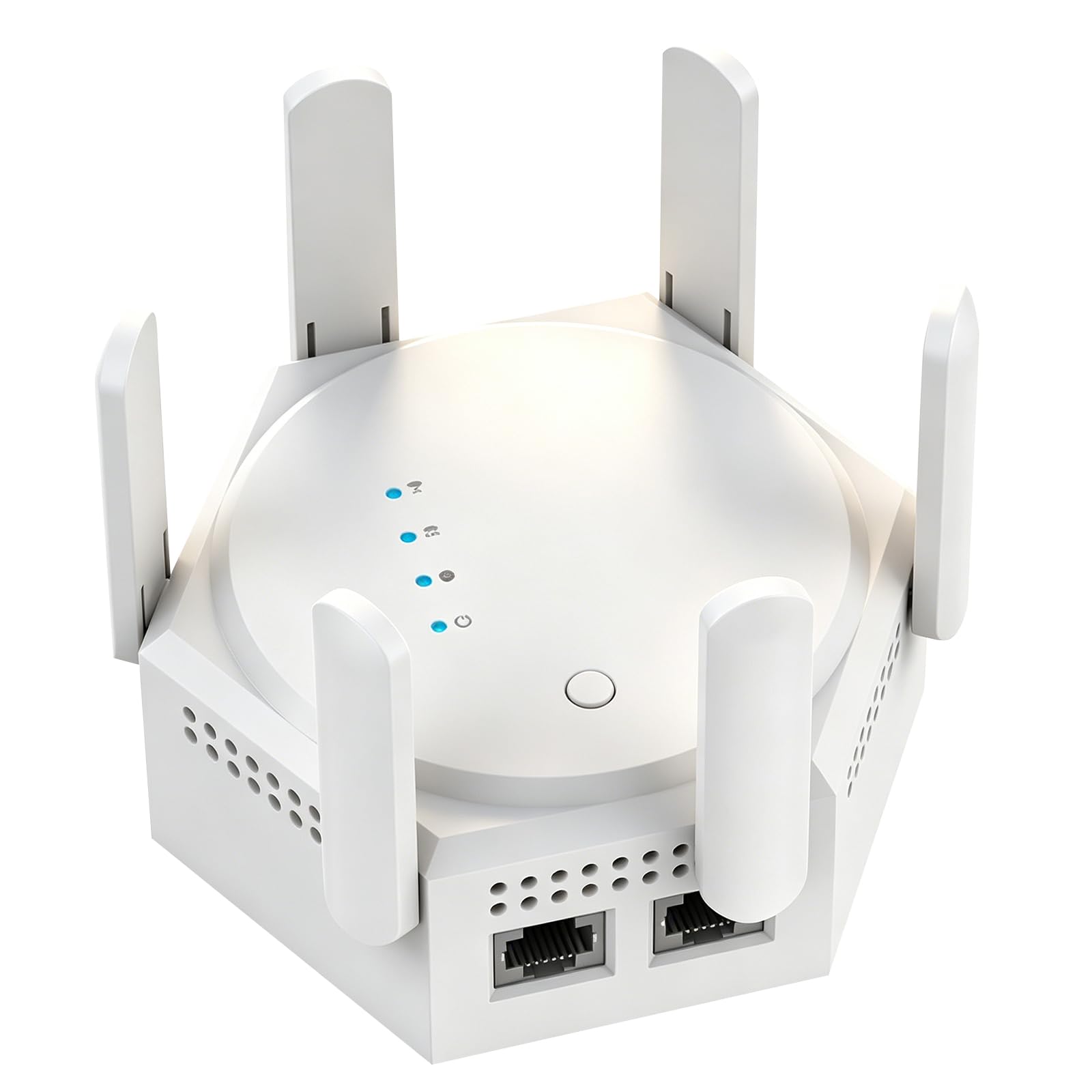 OBEST Ripetitore di Segnale WiFi, 1200 Mbit/s Dual-band con 6 Antenne | 5 GHz/2.4 GHz Amplificatore WiFi, LAN Gigabit, Modalità AP, Compatibile con Numerosi Router WiFi, Ideale per Casa e l'ufficio