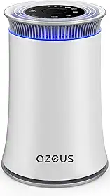 AZEUS Purificador de ar para alergias domésticas, animais de estimação, pelo no quarto, até 528 pés quadrados, sala grande, filtro HEPA verdadeiro H13, eliminadores de odores de limpeza do sistema de filtragem 25db, sem ozônio, remove 99,97% de pólen de fumaça de poeira