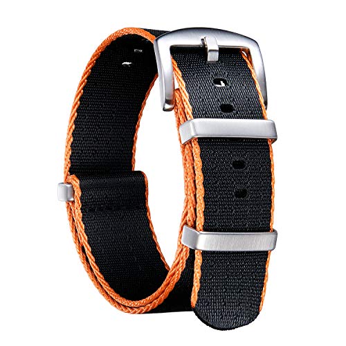Image of BINLUN Nylon Watch Band Thick G10 Premium Ballistic Nylon Multicolor Replacement Watch Straps with Silver /Black Stainless Steel Buckle for Men Women 18mm 20mm 22mm 24mm