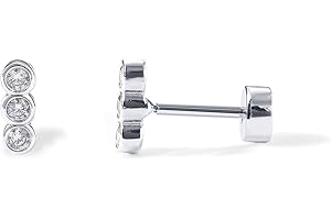 Maison Miru 14K Gold Plated Solid 925 Sterling Silver Post Flat Back...