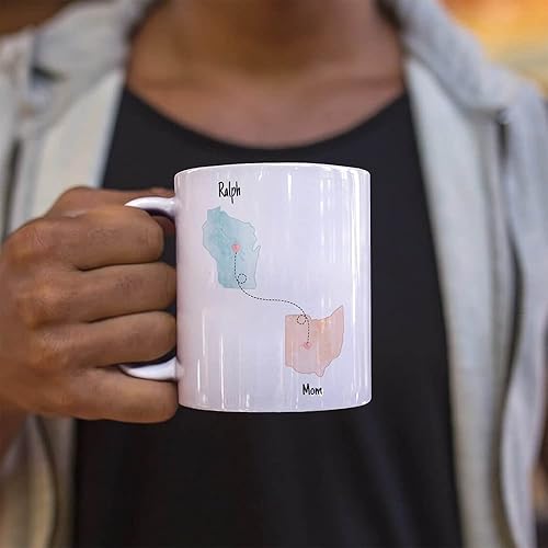 Miniatura 3 de Trend Setters State to State - Taza de café de 11 onzas – Elige hasta 4 estados para conectar, añadir nombres y cotizar – Familia de larga