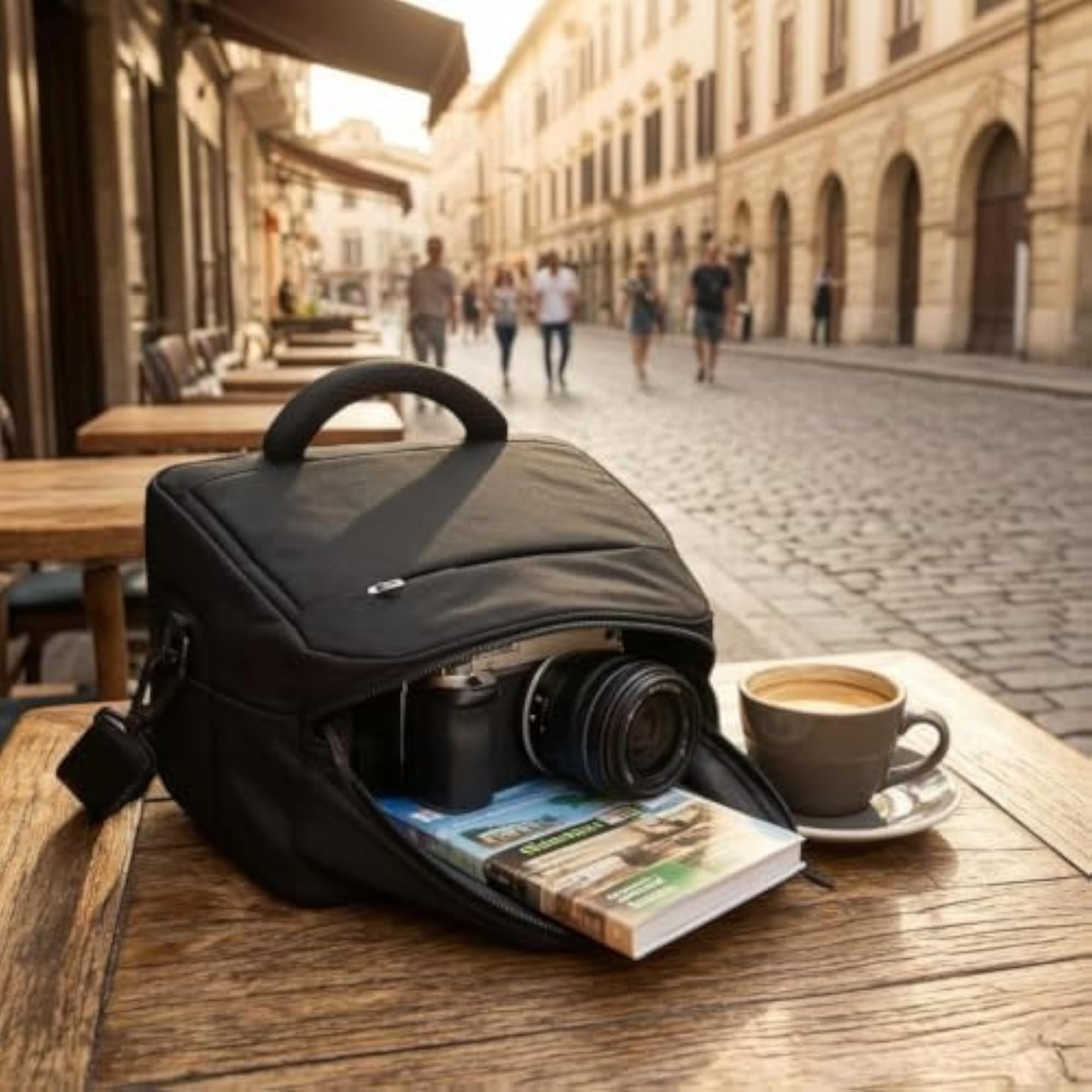 Lined Camera Shoulder Bag with Front Pocket, Padded
