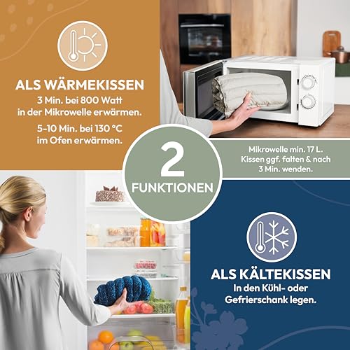 Blumtal Kirschkernkissen - Körnerkissen mit 100% Kirschkern-Füllung - Körnerkissen Mikrowelle mit OEKO-TEX zertifiziertem 100% Baumwoll-Bezug - Kissen Nacken - Wärmekissen Nacken Schulter - Anthrazit