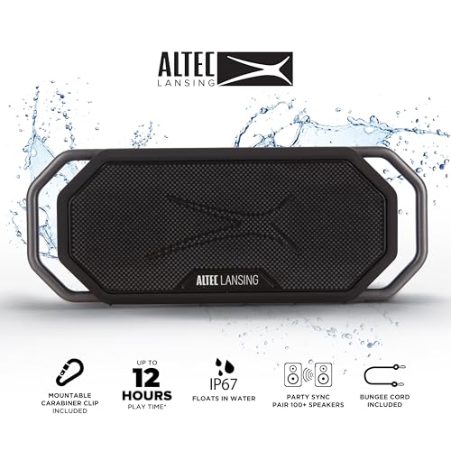 Image of Altec Lansing HydraWAVE Portable Bluetooth Speaker, 12h Playtime, USB-C Quick Charge, True Wireless Pairing, IP67 Waterproof Bluetooth Speaker, Voice Assistant Compatible