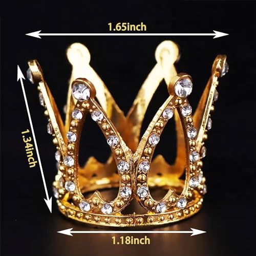 3 Stück Crown Cake Topper,Kleine Krone,Mini Krone Deko,Krone Tortenaufsatz,für Geburtstag, Hochzeit, Party und Baby Dusche für Kinder und Erwachsene, 4,2x3,4cm