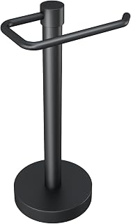 YUMORE Pro Max Matte Black Free Standing Hand Towel Holder - Sturdy Countertop Towel Rack for Bathroom Kitchen (16.3" Tall)
