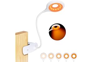 Clip-on Reading Light for Bed: 5 Brightness Desk Light