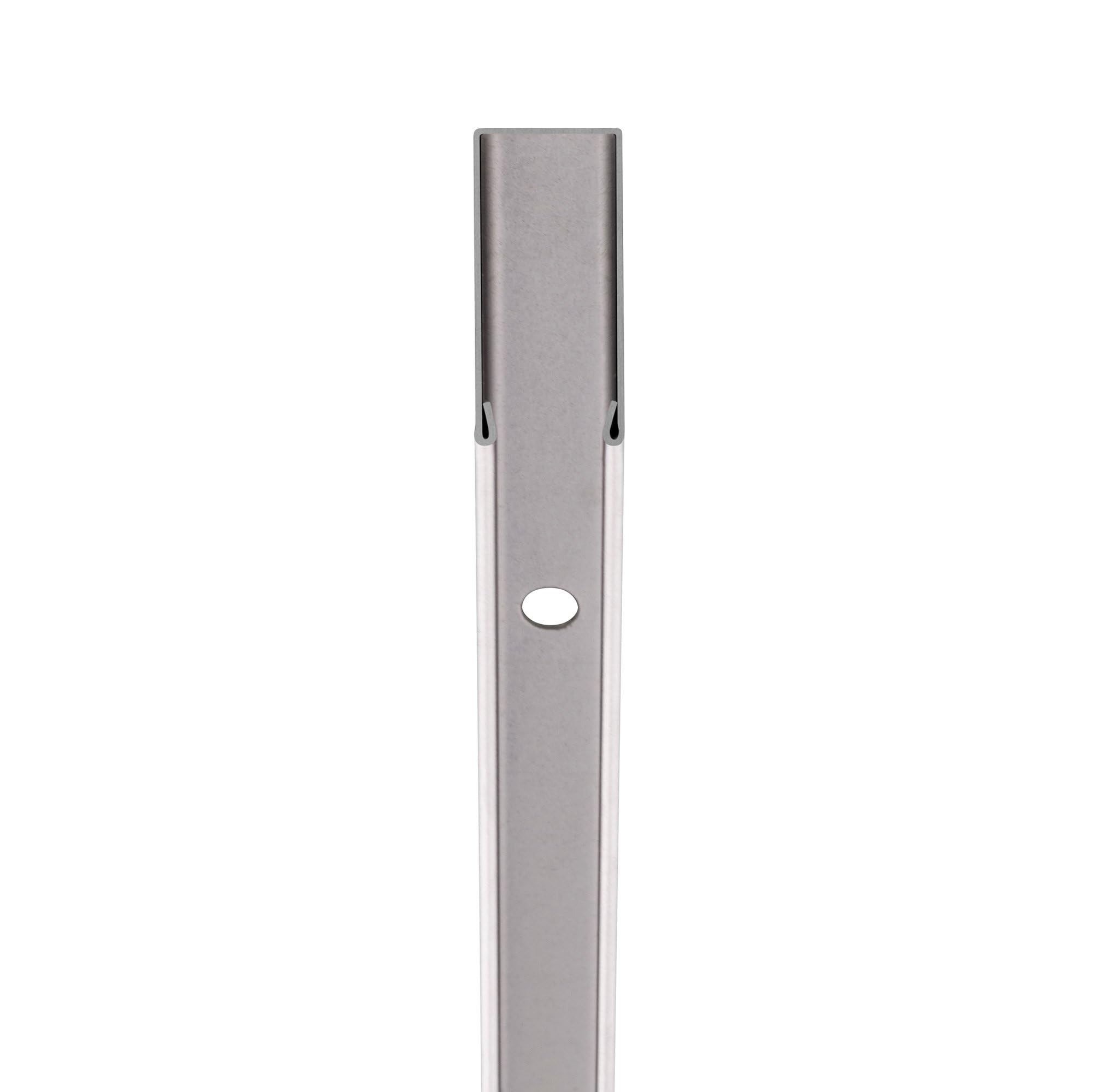 Profilo da parete per paratia in acciaio inox 304, vetro 8 mm, con foratura, mirror 8k, 200 cm - Moments of Glass