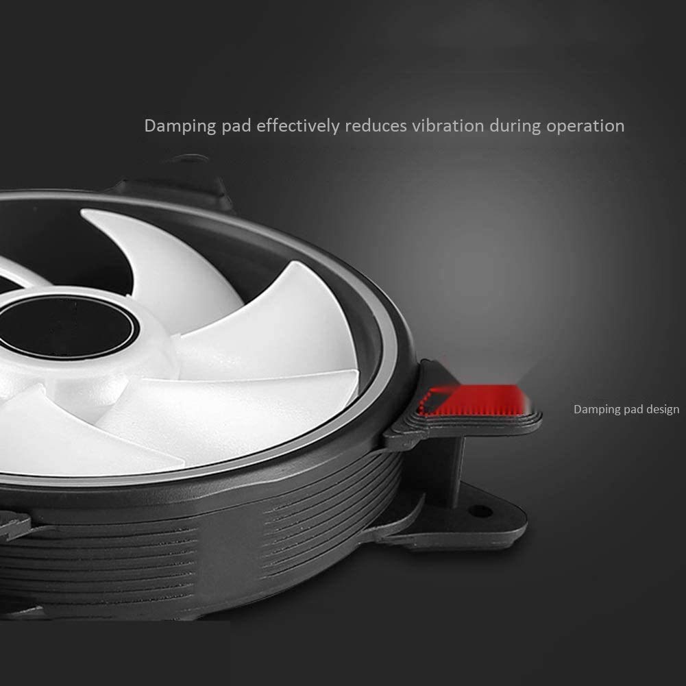 4 Feet PWM 120mm RGB Computer Chassis Fan Ultra-Quiet PC Cooling Fan Computer Chassis CPU Radiator And Radiator Ultra-Quiet Seven Blades Cool Down Inside And Outside Streamer Chassis Cooling Fan