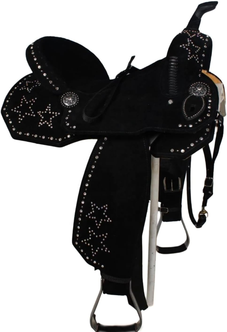 Horse Saddle Leather Barrel Racing Western Wooden Tree Custom Cowboy Cowgirl Handmade Premium Pleasure Comfort Trail Tack Equestrian Tooled Carved Saddle for Riding Size: 10-18 inch Seat, MO-03