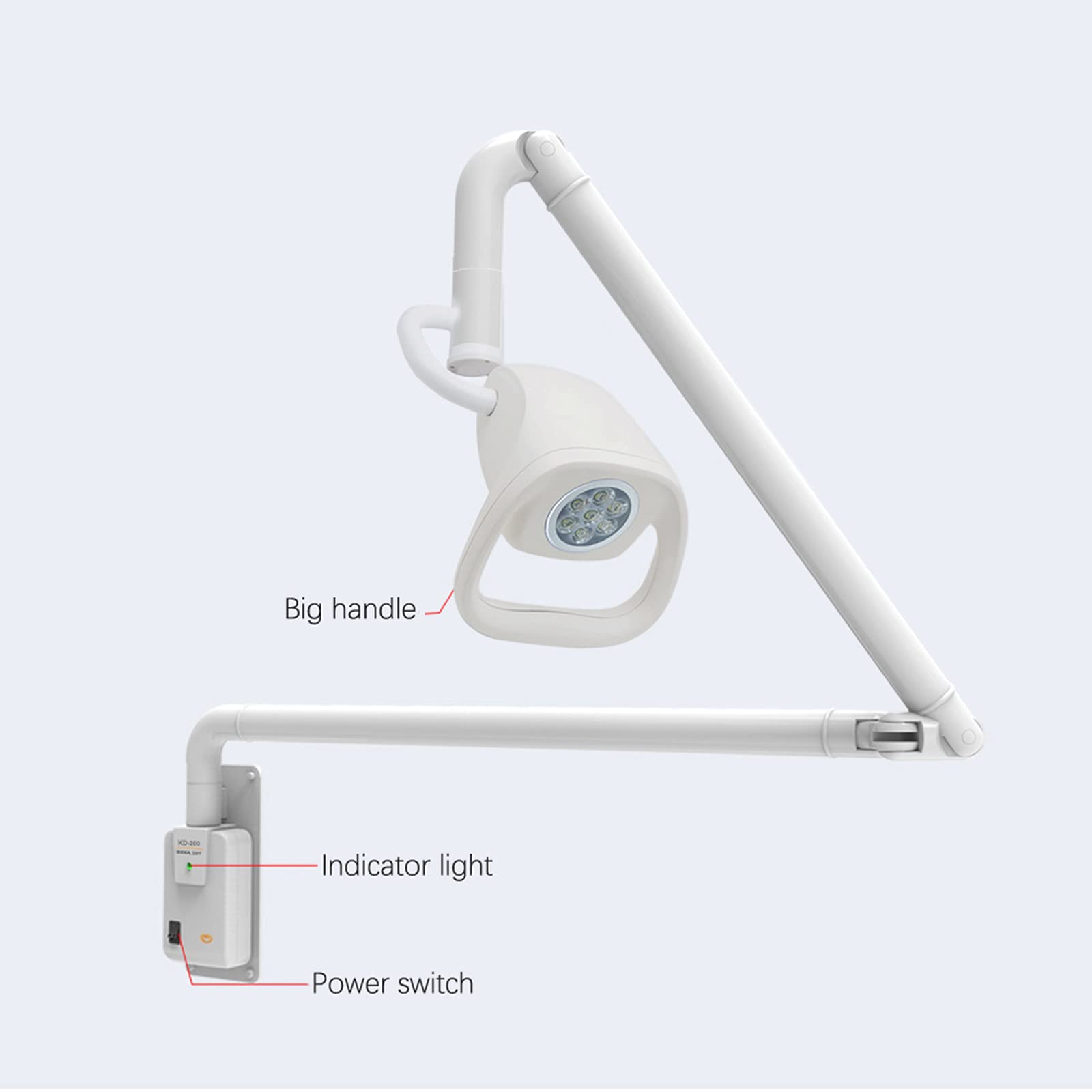 Medizinische Untersuchungslampe zur Wandmontage, 21 W, LED, chirurgische Untersuchung, Kaltlicht für Gynäkologie, Orthopädie, Mikrochirurgie, schattenlose Beleuchtung, 90-240 V Netzteil
