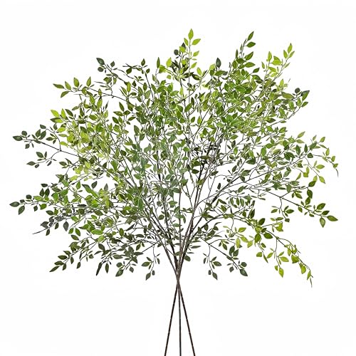 Avoik 3 ramas de plantas artificiales, 110 cm, eucalipto verde, troncos de plantas artificiales, hojas verdes para rellenar jarrones, decoraciones, bodas, jardín, decoración del hogar