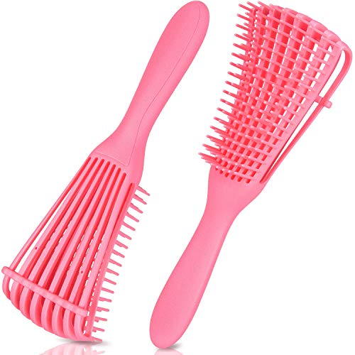 EZ Detangler Brush， Morgles 2 Pack Detangling Brush for Curly Hair Ez Hair Detangling Brush for Afro America/ African Hair 3a to 4c Wavy Thick Thin Hair