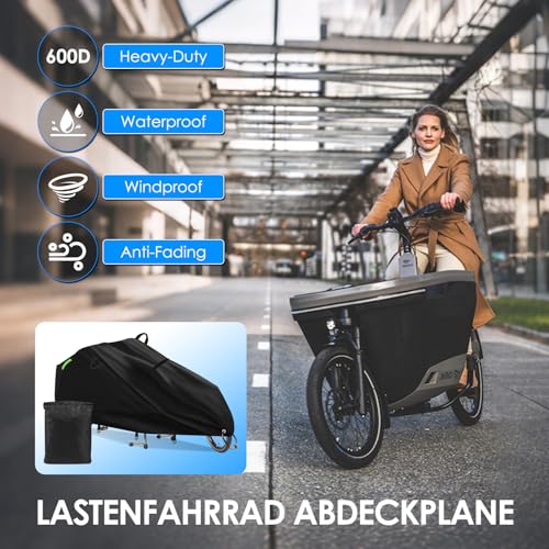 Funda para bicicleta de carga Oxford 600D resistente al agua para exterior 285 cm 6