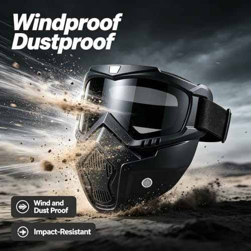 Image of Motorcycle Face Mask Full Face,Dirt Bike Goggles Motocross, ATV, Offroad, Riding Racing Goggles for Men Women