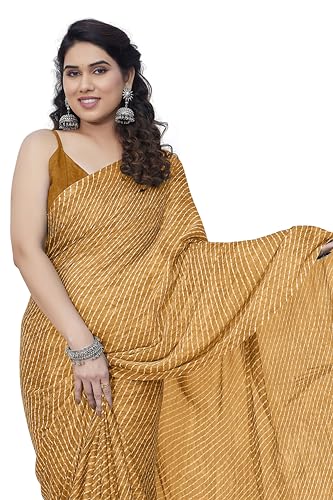 Image of MIRCHI FASHION Saree for Woman Chiffon Shibori Printed | Lightweight Regular Use and Professional Office Sari with Blouse Piece