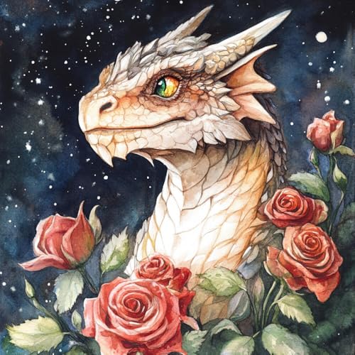 Kit de broderie perlée dragon point de croix imprimé 40x40cm pour loisir créatif