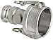 Dixon 5040-DA-SS Stainless Steel 316 Cam and Groove Reducing Hose Fitting, 5" Socket x 4" Plug