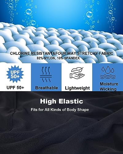 Zmart Women's 3" High Waisted Swim Shorts Full Coverage Swimsuit Bottoms Bathing Suit Boy Shorts 5