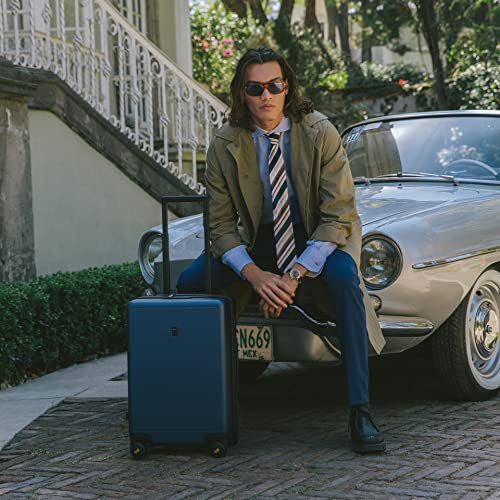 Level8 Carry On Luggage Airline Approved, Carry On Suitcases With Wheels, Lightweight Pc Hardside Luminous Textured Luggage, Tsa Approved, 20-Inch Carry-On,Navy #TOP1