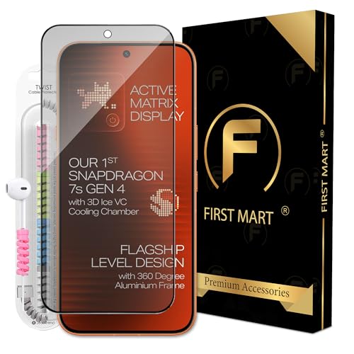 Image of FIRST MART Matte Anti-Glare Tempered Glass for Infinx Note 60 Pro With Installation Kit | Military-Grade Gaming Screen Protector & Cable Guard | Edge to Edge Coverage | Black