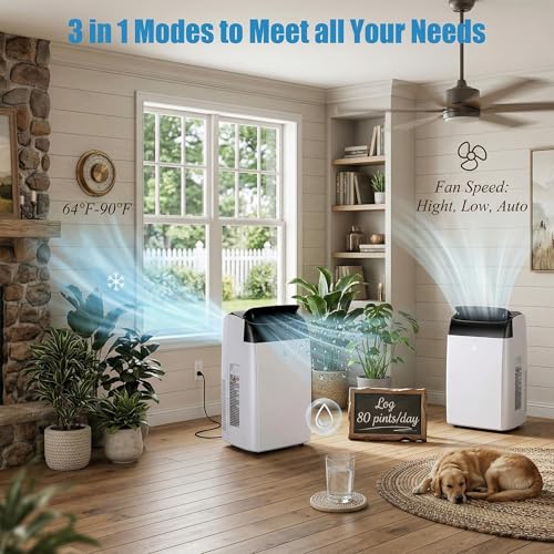 Image of 14,000BTU Portable Air Conditioner Dual Motor Technology, 3-in-1 AC Unit with Dehumidifier & Fan, Cools Rooms up to 550 Sq.Ft, Ultra Quiet 52dB Operation with Smart Sleep Mode, Remote Control, 24H Tim